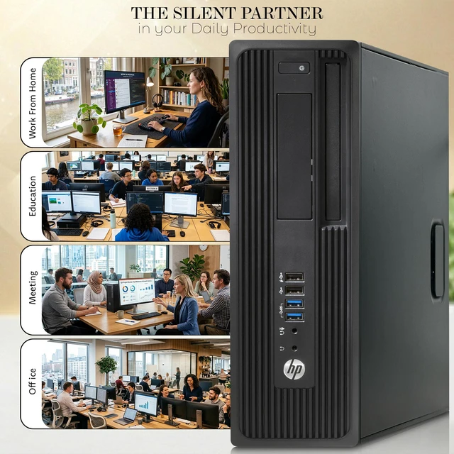 Alt view image 6 of 6 - HP Z240 Workstation Computer PC, Intel Core i7-6700 up to 4.00GHz, 8GB DDR4 RAM, 128GB SSD + 1TB HDD, Keyboard and Mouse, Wi-Fi Adapter, Business Desktop, Home and office PC (Renewed)