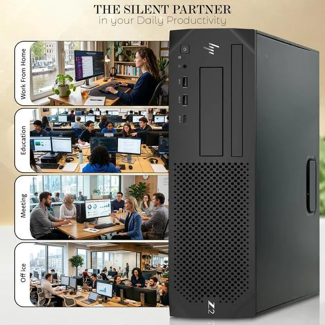 Alt view image 6 of 6 - HP Z2 G4 Business Workstation PC, Intel Core i5-8500 up to 4.10GHz, 8GB DDR4 RAM, 256GB SSD, Wireless Keyboard and Mouse, Built-in Wi-Fi, Desktop Computer, Home and office PC (Refurbished)