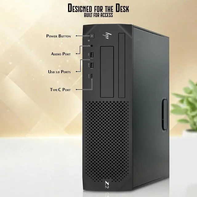 Alt view image 2 of 6 - HP Z2 G4 Business Workstation Computer PC, Intel Core i5-8500 up to 4.10GHz, 16GB DDR4 RAM, 256GB SSD, 24 Inch LED Monitor, Wireless Keyboard and Mouse, Built-in WiFi, Home and office PC (Refurbished)
