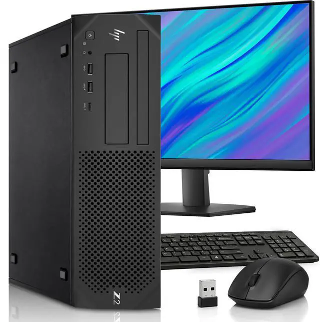 Main image of HP Z2 G4 Business Workstation Computer PC, Intel Core i5-8500 up to 4.10GHz, 16GB DDR4 RAM, 256GB SSD, 24 Inch LED Monitor, Wireless Keyboard and Mouse, Built-in WiFi, Home and office PC (Refurbished)
