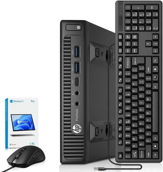 Main image of HP 600 G2 Mini Computer PC, Intel Core i5-6500T up to 3.10GHz, 6MB Intel Smart Cache, 8GB DDR4 RAM, 128GB SSD, Intel HD Graphics, Keyboard and Mouse, Wi-Fi Adapter, Home and office PC (Refurbished)