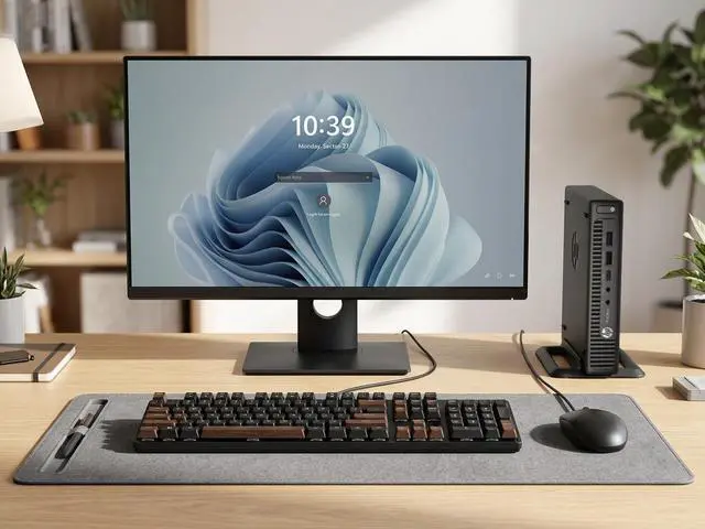 Alt view image 4 of 5 - HP 600 G2 Desktop Mini PC, Intel Core i5-6500T up to 3.10GHz, 6MB Intel Smart Cache, 32GB DDR4 RAM, 256GB SSD, intel HD Graphics, Wireless Keyboard and Mouse, WiFi, Business Computer