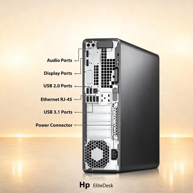 Alt view image 3 of 6 - HP 800 G4 SFF Desktop Computer | Intel Core i7-8700 CPU Up to 4.60 GHz | 8GB DDR4 RAM | 256GB SSD | 24 LED Monitor | Keyboard and Mouse | Built-in WiFi | Windows 11 Professional | Home and office PC
