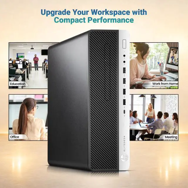 Alt view image 6 of 6 - HP 800 G4 SFF Desktop Business PC | Intel i7-8700 CPU Up to 4.60GHz | 16GB DDR4 RAM | 256GB SSD | 24 Inch LED Monitor | Keyboard and Mouse | WiFi Adapter | Windows 11 Professional | Home and office PC