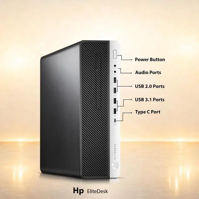 Alt view image 3 of 6 - HP 800 G4 Desktop Business Computer | Intel Core i7-8700 CPU Up to 4.60GHz | 32GB DDR4 RAM | 512GB SSD | Wireless Keyboard and Mouse | Built-in WiFi | Windows 11 Professional | Home and office PC