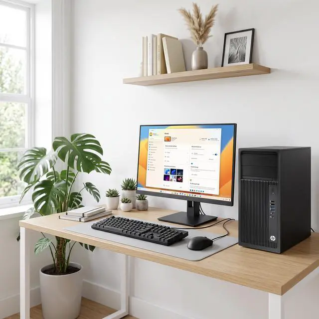 Alt view image 5 of 6 - HP Z240 Tower Computer WorkStation PC, Intel Core i5 6500 up to 3.60GHz Processor, 8GB DDR4 Ram, 256GB SSD, 24 Inch LED Monitor, 2 Display Ports, Wireless Keyboard & Mouse, Built-in Wifi, Windows 11