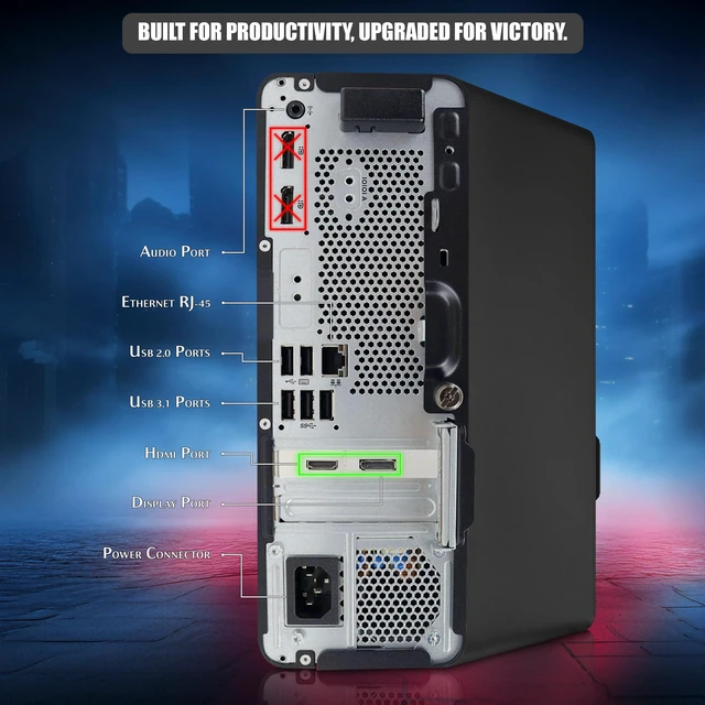 Alt view image 3 of 6 - HP Prodesk 600 G6 Desktop Computer Gaming PC, Intel Core i5-10500 10 Gen, 16GB DDR4 Ram, 1TB SSD, NVIDIA GT 1030 Graphic Card, RGB Keyboard Mouse & Headphones, Wi-Fi Adapter, Windows 11 Pro ( Renewed)