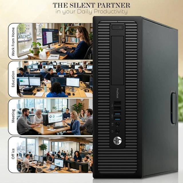 Alt view image 6 of 6 - HP Prodesk 600 G1 Business Desktop PC | Intel Core i5-4570 4th Gen | 8GB Ram | 256GB SSD | Intel HD Graphics | Keyboard and Mouse | Wi-Fi Adapter | Home and Office Computer | Refurbished