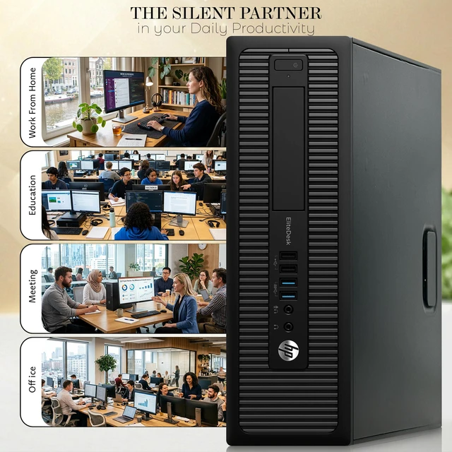 Alt view image 6 of 6 - HP EliteDesk 800 G1 Business Desktop Computer PC | Intel Core i5-4570 4th Gen | 16GB Ram | 256GB SSD | Wireless Keyboard and Mouse | Built-in Wi-Fi | Home and Office PC | Refurbished