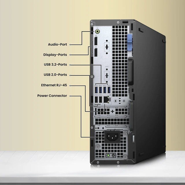 Alt view image 3 of 6 - Dell Optiplex 7080 Desktop PC, Intel Core i5-10500 4.50GHz, 12MB Cache Memory, 16GB DDR4 RAM, 128GB SSD, 24 Inch LED Monitor, Display Port, Keyboard & Mouse, WiFi, Home and Office Computer, Windows 11