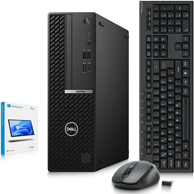Main image of Dell Optiplex 7080 Desktop Computer, Intel Core i5-10500 4.50GHz, 12MB Cache Memory, 16GB DDR4 RAM, 1TB SSD, Display Port, Wireless Keyboard & Mouse, Built-in WiFi, Home and Office PC, Windows 11
