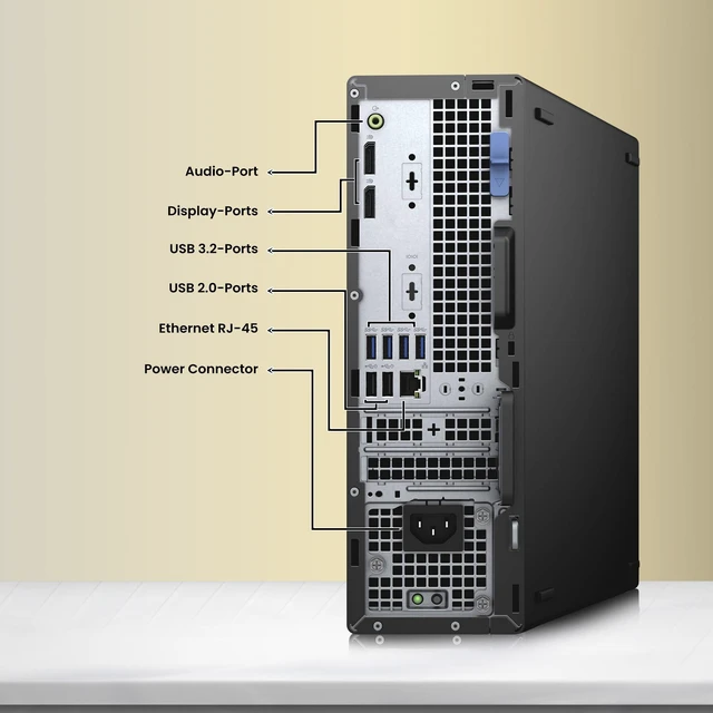 Alt view image 3 of 6 - Dell Optiplex 7080 Business Desktop PC, Intel Core i5-10500 4.50GHz, 12MB Cache Memory, 32GB DDR4 RAM, 1TB SSD, Display Port, Wireless Keyboard & Mouse, Built-in WiFi, Home and Office Computer, Win 11
