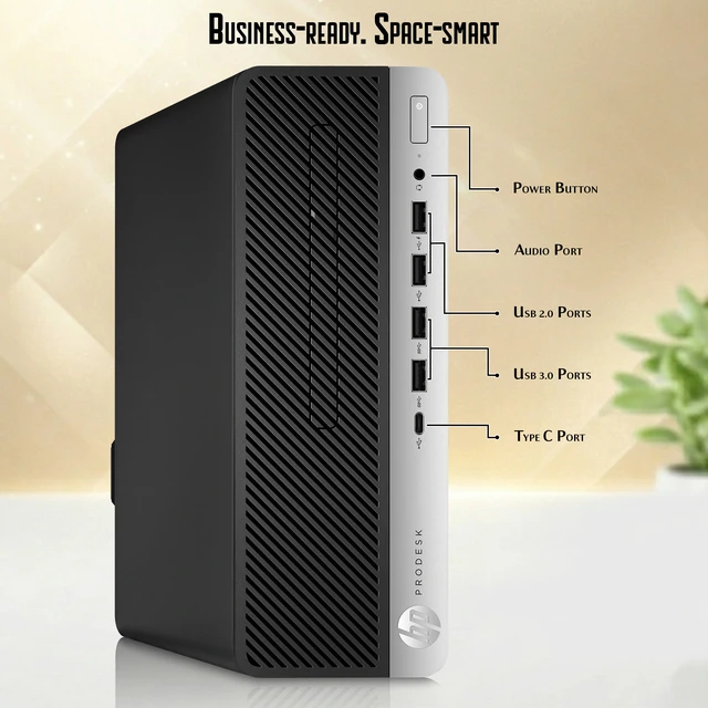 Alt view image 2 of 6 - HP Prodesk 600 G3 Business Computer PC | Intel Core i5-6500 6th Gen Up to 3.60GHz | 8GB Ram | 128GB SSD | Wireless Keyboard and Mouse | Built-in Wi-Fi | Home and Office Desktop | Renewed