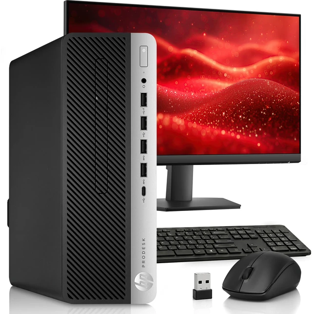 Main image of HP Prodesk 600 G3 Desktop PC | Intel Core i5-6500 6th Gen upto 3.60GHz | 16GB Ram | 256GB SSD | 24 Inch LED Monitor | Wireless Keyboard and Mouse | Built-in Wi-Fi | Home and Office Computer | Renewed
