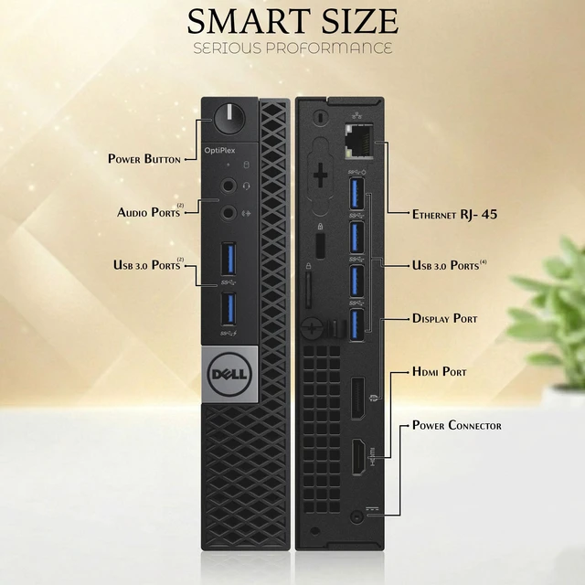 Alt view image 2 of 5 - Dell Optiplex 7040 Desktop Micro PC, Intel i5-6500T upto 3.10GHz, 8GB Ram, 128GB SSD, 24 Inch LED Monitor, HDMI, Display Port, Keyboard and Mouse, Built-in WiFi, Windows 11 Professional (Refurbished)