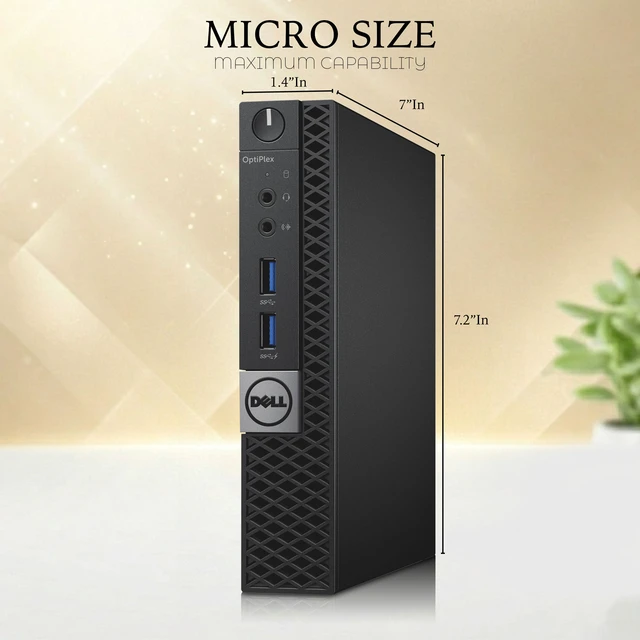 Alt view image 3 of 5 - Dell Optiplex 7040 Desktop Micro PC, Intel i5-6500T upto 3.10GHz, 16GB Ram, 128GB SSD, Wireless Keyboard and Mouse, Built-in WiFi, Windows 11 Professional, Home and office PC (Refurbished)