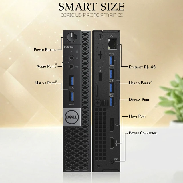 Alt view image 2 of 5 - Dell Optiplex 7040 Desktop Micro PC, Intel i5-6500T upto 3.10GHz, 16GB Ram, 128GB SSD, Wireless Keyboard and Mouse, Built-in WiFi, Windows 11 Professional, Home and office PC (Refurbished)