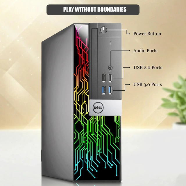 Alt view image 2 of 6 - Dell Windows 11 RGB Lights Gaming Computer PC | Intel Core i7-6700 6th Gen | 16GB Ram | 256GB SSD | AMD Radeon RX550 Gaming Graphics card | RGB Keyboard Mouse | WiFi Adapter (Renewed)