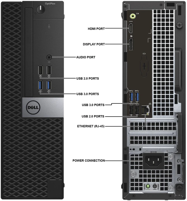 Alt view image 2 of 6 - Dell Optiplex Business Desktop Computer, Intel Core i5-7500, 16GB DDR4 RAM, 256GB SSD, Wireless Keyboard and Mouse, Built-in WiFi, Dual Monitor Support, Windows 11 Pro, Home and office PC (Renewed)