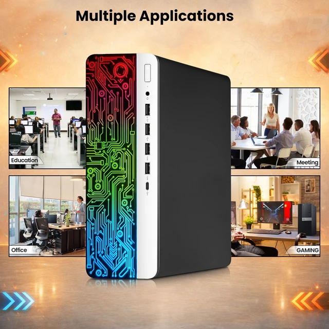Alt view image 6 of 6 - HP Prodesk G3 RGB Desktop Gaming Computer Intel Core i5 7th Gen 16GB RAM 256GB SSD 24 Inch LED Monitor NVIDIA GT 1030 Graphics card RGB Keyboard and Mouse Wi-Fi Adapter Windows 11 Pro