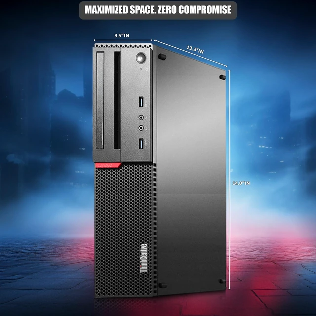 Alt view image 4 of 6 - Lenovo Think Centre Gaming Desktop Computer PC, Intel Core i5-6500 6th Gen, 16GB Ram, 256GB SSD, 1TB HDD, AMD Radeon RX-550 Graphics Card, RGB Keyboard and Mouse, WiFi Adapter, Windows 11 Professional