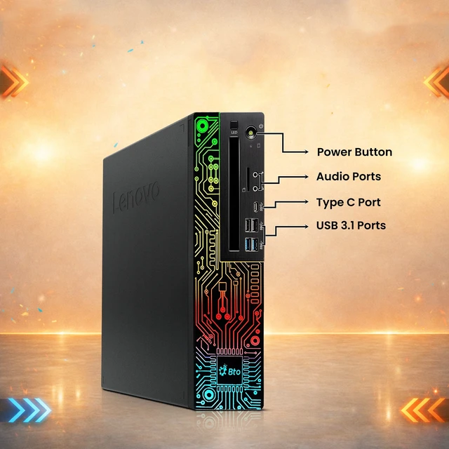 Alt view image 2 of 5 - Lenovo ThinkCentre RGB Desktop Gaming Computer PC, Intel Core i5 8th Gen up to 4.10GHz, 32GB DDR4 Ram, 256GB SSD, AMD Radeon RX-550 Graphics Card, RGB Keyboard Mouse & Dual Speakers, Wi-Fi Adapter, Wi