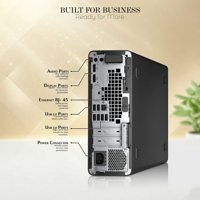 Alt view image 3 of 6 - HP 600 G5 Business Desktop PC, Intel Core i5-9500 upto 4.40GHz Speed, 8GB RAM, 256GB SSD, 24 Inch LED Monitor, Wireless Keyboard and Mouse, Built-in WiFi, Windows 11 Pro (Refurbished)