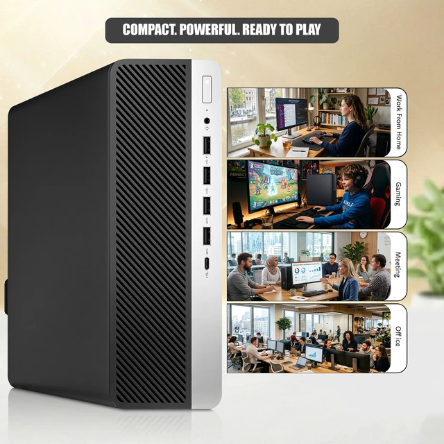 Alt view image 6 of 6 - HP 600 G5 RGB Gaming Desktop Computer, Intel Core i5-9500 upto 4.40GHz Speed, 32GB RAM, 256GB SSD, 1TB HDD, AMD Radeon Rx-550 Graphic Card, RGB Keyboard and Mouse, WiFi, Windows 11 Pro (Renewed)
