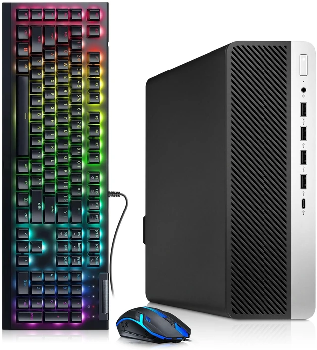 Main image of HP 600 G5 RGB Desktop Gaming PC, Intel Core i5-9500 upto 4.40GHz Speed, 32GB RAM, 512GB SSD, AMD Radeon Rx-550 Graphic Card, RGB Keyboard and Mouse, WiFi, Windows 11 Pro (Renewed)
