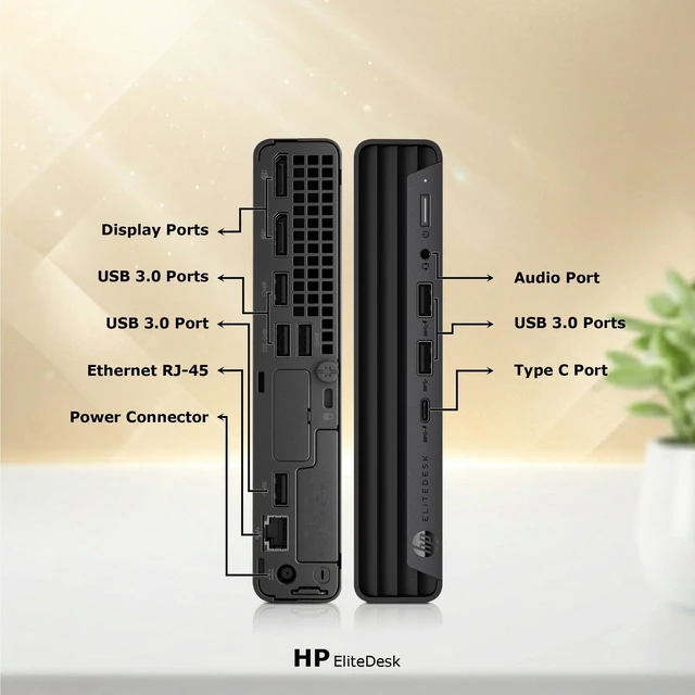Alt view image 2 of 6 - HP Elitedesk 800 G6 Desktop, Mini Computer, Intel Core i3-10100T 3.00 GHz, 16GB DDR4 RAM 1TB SSD, 4K Resolution Support, Wireless Keyboard and Mouse, Wi-Fi, Home and office PC, Windows 11 Pro