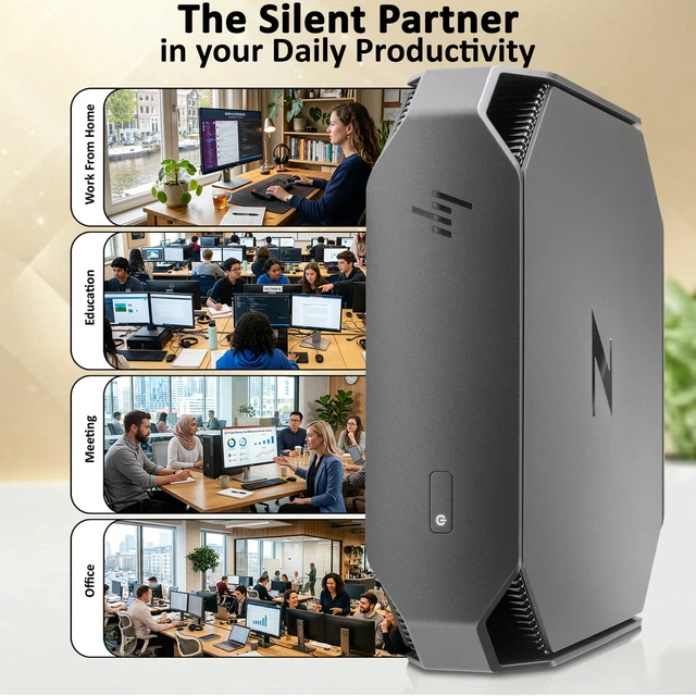 Alt view image 6 of 6 - HP Z2 G3 Mini Desktop Workstation PC, Intel Core i7-7700 3.60Ghz, 8GB RAM, 256GB SSD, Support 4K Resolution, Display Ports, Keyboard and Mouse, WiFi Adapter, Home and office PC, Windows 11 Pro