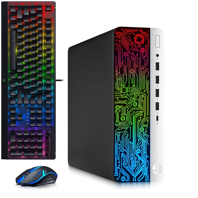 Main image of HP G3 RGB Gaming Desktop PC | Intel Core i5-6500 | 16GB DDR4 RAM | 256GB SSD + 500GB HDD | Windows 11 Pro | RGB Keyboard & Mouse | WiFi | NVIDIA GeForce 1030 | Gaming PC (Refurbished)