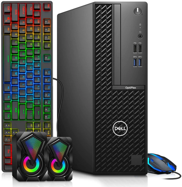 Main image of Dell Optiplex Gaming Computer, Intel Core i5-10th 3.10GHz, 16GB RAM, 1TB SSD, AMD Radeon RX-550 Graphics, RGB Keyboard & Mouse, RGB Dual Speakers, Wi-Fi Adapter, Windows 11 Professional