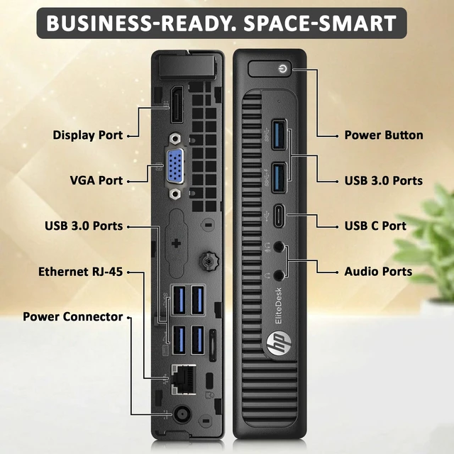 Alt view image 2 of 5 - HP EliteDesk 800 G2 Mini PC, Intel Core i5-6th 6th Gen 2.50GHz, 16GB RAM, 256GB SSD, Wireless Keyboard and Mouse, Wi-Fi, Display Ports, Home and Office PC, Windows 11 Professional (Renewed)