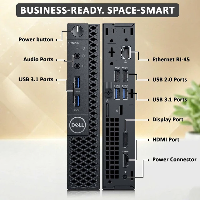 Alt view image 2 of 5 - Dell 3060 Desktop Micro PC, Intel Core i5-8th 8th Gen, 8GB RAM, 256GB SSD, Wireless Keyboard and Mouse, Wi-Fi Adapter, Home and office PC, Windows 11 Professional (Renewed)