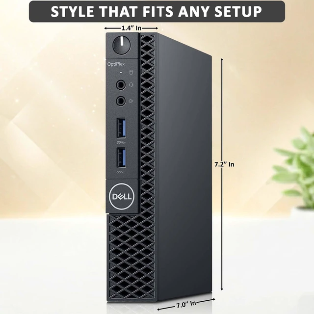 Alt view image 3 of 5 - Dell 3060 Tiny Computer, Intel Core i5-8th 8th Gen 2.10GHz, 16GB RAM, 256GB SSD, 24 Inch LED Monitor, Keyboard and Mouse, Wi-Fi Adapter, Home and office PC, Windows 11 Professional (Renewed)