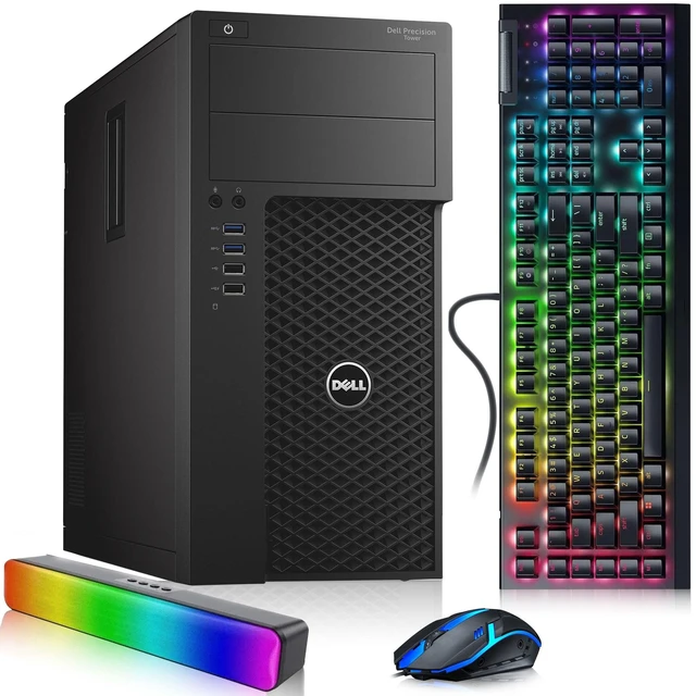 Main image of Dell 3620 Gaming Tower Desktop PC, Intel Core i7-6th 6th Gen 3.40 GHz, 16GB DDR4 RAM, 1TB SSD, AMD Radeon RX-550, RGB Keyboard and Mouse, RGB Sound bar, Wi-Fi Adapter, Windows 11 Professional