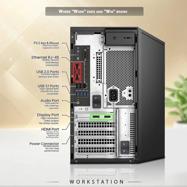 Alt view image 3 of 6 - Dell Precision 3630 Desktop Tower Gaming PC Intel Core i7 8th Gen 3.20GHz 16GB DDR4 RAM 512GB SSD AMD Radeon RX 550 4GB, RGB Gaming Keyboard Mouse Sound bar, Built-in WiFi, Windows 11 Pro, Refurbished
