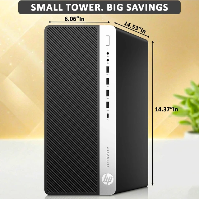 Alt view image 4 of 6 - HP EliteDesk 800 G3 Tower Desktop Computer, Intel Core i5 6th Gen 3.20GHz, 8GB RAM, 256GB SSD, 24 Inch LED Monitor, Built-in Wi-Fi, DisplayPort, Wireless Keyboard & Mouse, Home & Office PC (Renewed)