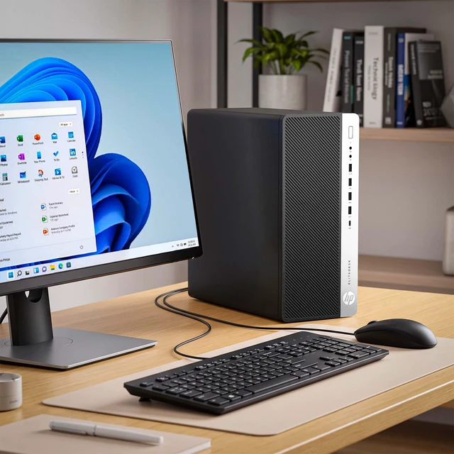 Alt view image 5 of 6 - HP EliteDesk 800 G3 Desktop Tower Computer PC, Intel Core i5 6th Gen 3.20GHz, 16GB RAM, 256GB SSD, 24 Inch LED Monitor, Built-in Wi-Fi, DisplayPort, Wireless Keyboard & Mouse, Home & Office PC