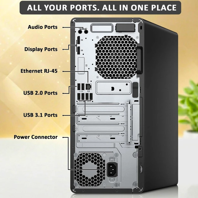 Alt view image 3 of 6 - HP EliteDesk 800 G3 Desktop Tower Computer PC, Intel Core i5 6th Gen 3.20GHz, 16GB RAM, 256GB SSD, 24 Inch LED Monitor, Built-in Wi-Fi, DisplayPort, Wireless Keyboard & Mouse, Home & Office PC