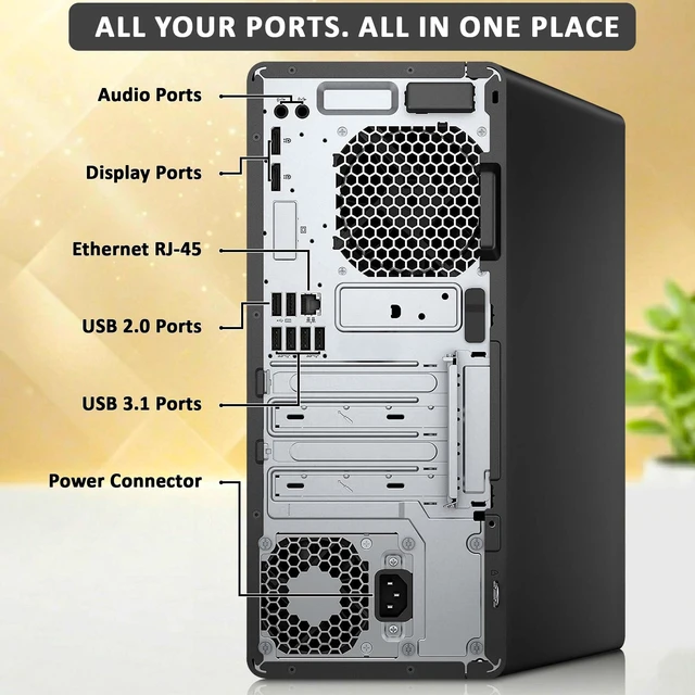 Alt view image 3 of 6 - HP EliteDesk 800 G3 Desktop Tower Computer, Intel Core i5 6th Gen 3.20GHz, 16GB RAM, 512GB SSD, Built-in Wi-Fi, DisplayPort, Wireless Keyboard & Mouse, Home & Office PC (Renewed)