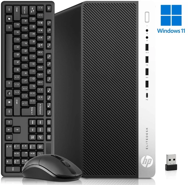 Main image of HP EliteDesk 800 G3 Desktop Tower Computer, Intel Core i5 6th Gen 3.20GHz, 16GB RAM, 512GB SSD, Built-in Wi-Fi, DisplayPort, Wireless Keyboard & Mouse, Home & Office PC (Renewed)