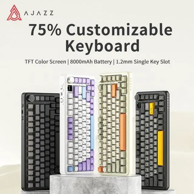 Alt view image 7 of 7 - FirstBlood AK820 MAX 8000mah 75% Super Capacity Battery Wireless Triple Mode Mechanical Gaming Office Keyboard GASKET Structure Full key hot-swappable RGB