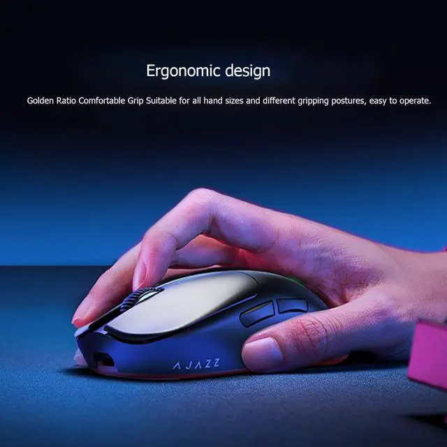 Alt view image 5 of 6 - FirstBlood  AJ099 PRO Superlight Wireless Gaming Mouse, Ergonomic 54g Ultra Lightweight 2.4Ghz/Wired Computer Mouse, PAW3311, 200Hrs Battery Programmable Buttons for Win/MAC PC Gamers Black