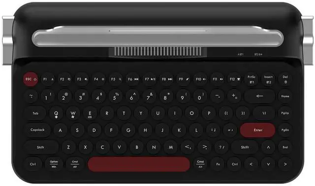 Main image of firstblood/AJAZZAF84 Wireless 2.4G Bluetooth Dual-mode Retro Keyboard with Built-in Fixed Slot Stand for Multiple Device Connection Black
