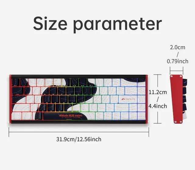 Alt view image 7 of 7 - Firstblood/AJAZZ Aluminum King ALUX68 Aluminum Alloy CNC Magnetic Axis RT0.01TTC KOTAI Water Bottle Seat Magnetic Axis 8k Black / Blue