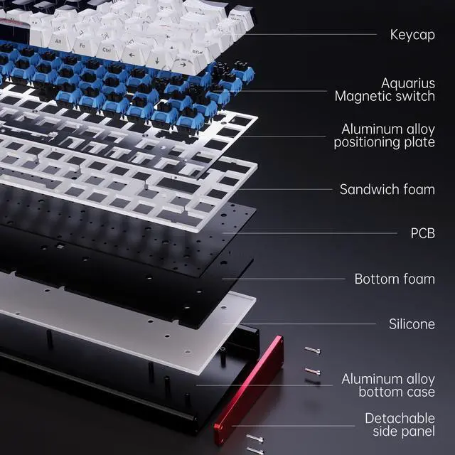 Alt view image 5 of 7 - Firstblood/AJAZZ Aluminum King ALUX68 Aluminum Alloy CNC Magnetic Axis RT0.01TTC KOTAI Water Bottle Seat Magnetic Axis 8k Black / Blue