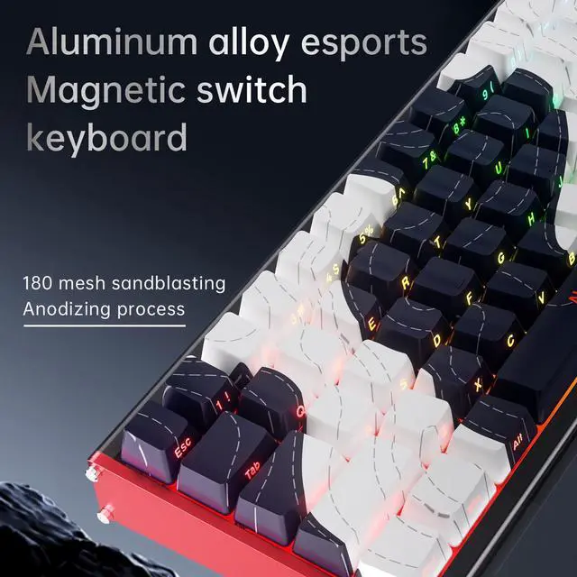 Alt view image 2 of 7 - Firstblood/AJAZZ Aluminum King ALUX68 Aluminum Alloy CNC Magnetic Axis RT0.01TTC KOTAI Water Bottle Seat Magnetic Axis 8k Black / Blue