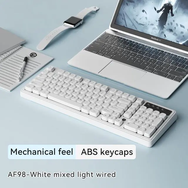 Main image of First Blood AJAZZ AF98 gaming keyboard with mechanical feel, wired keyboard suitable for esports and office, ergonomic design 2